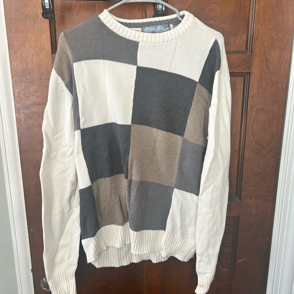 Oscar de la renta men’s sweater mixed check